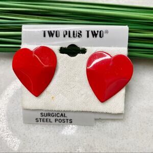 Vintage metal geometric heart Valentine’s earrings